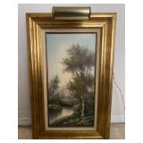 Framed & Lighted Tedeschi Landscape W/Certificate 32"x20" - $90