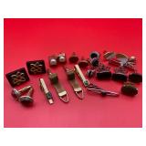 9 Pairs of Vintage Cufflinks & 6 Tie Clips - $30