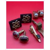 9 Pairs of Vintage Cufflinks & 6 Tie Clips - $30