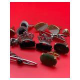 9 Pairs of Vintage Cufflinks & 6 Tie Clips - $30