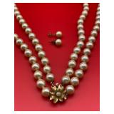 Faux Vintage Pearls & Earrings - $25