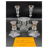 Rogaska Crystal & Crystal Candle Holders