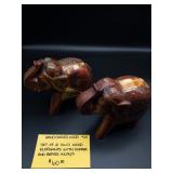 Hand Carved Wood Elephants