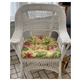 Pair Resin Wicker Patio Chairs - 36.5"H x 29.5"W x 20.5"D - $120