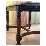 Drop Leaf Coffee Table W/Beveled Glass Insert - 19"H x 48"W x 24"D - $75