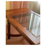 Drop Leaf Coffee Table W/Beveled Glass Insert - 19"H x 48"W x 24"D - $75