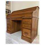 Vintage Oak Roll Top Desk - 46"H x 54"W x 29"D - Please Call For More Details 