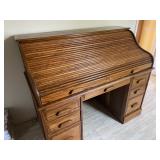 Vintage Oak Roll Top Desk - 46"H x 54"W x 29"D - Please Call For More Details 