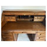 Vintage Oak Roll Top Desk - 46"H x 54"W x 29"D - Please Call For More Details 