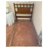 Vintage Twin Bed Frame W/Headboard - 42"H x 41"W x 72"D - $50