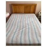 Queen Mattress, Frame & Solid Wood Headboard - 43"H x 60"W x 80"D - $100