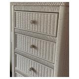 6-Drawer White Wicker Tall Lingerie Chest Of Drawers - 55"H x 24"W x 19"D - $80