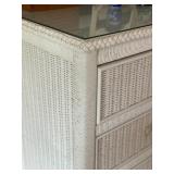 6-Drawer White Wicker Tall Lingerie Chest Of Drawers - 55"H x 24"W x 19"D - $80