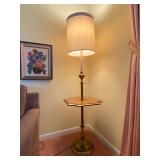 Vintage Brass Table Floor Lamp - 57"H x 16"W x 16"D - $80