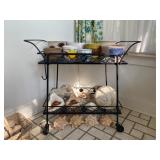 Salterini For Woodard Wrought Iron Bar Cart - 30"H x 32"W x 17"D - $220
