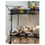 Salterini For Woodard Wrought Iron Bar Cart - 30"H x 32"W x 17"D - $220