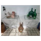 Wrought Iron Outdoor Side Tables - 21"H x 14.5"W x 14.5" - $40 Each