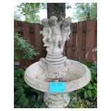 Vintage Concrete Cherub Fountain 