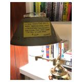 Vintage Heyco Brass Swing Lamp W/Metal Tole Shade