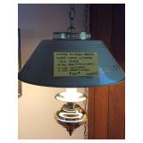 Vintage Gilbert Brass Swag Lamp W/Metal Tole Shade