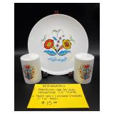 Berggren Porcelain Plate W/Salt & Papper Shakers 