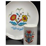 Berggren Porcelain Plate W/Salt & Papper Shakers 