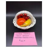 Handmade & Painted Italy Vtg Ceramic Fruit Basket 