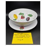Cottura Ceramic Art Imports Fruit Colander W/Underplate 