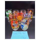 Vintage Character Drinking Glasses Lot Of 9