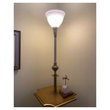 Vintage Brass Table Floor Lamp - 57"H x 16"W x 16"D - $80