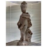 Vintage Figural Grechian Maiden/Girl Putti Plaster Chalkware Lamps W/Shade 