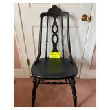 Vintage Black Spindle Wood Chair 