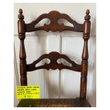 Antique Ladder Back Chair W/Rush Seat 