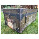 Vintage WW2 - Korean War Era Army Footlocker 