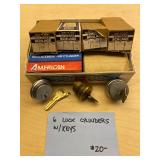 6 Lock Cylinders W/Keys 