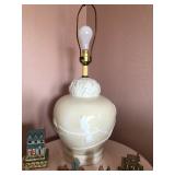 Vtg Fredrick Cooper Porcelain Ginger Jar Table Lamp W/Embossed Flower Design-Working-31"H x 12"-$100
