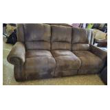 Suede Leather Reclining Sofa 2