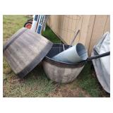 Big Plastic Barrel Style Pots X2