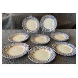 Imperial Russian Lomonosov Cobalt Net Bread & ButterSalad Plates