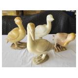 Vintage Stone Carved Ducks