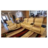 Leather Power Sectional Recliner