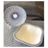 Imperial Russian Lomonosov Cobalt Net Bowls Set 2