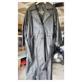 Vintage Wilsons Black Leather Trench Coat