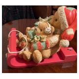 Cherished Teddies aFamily On Toboggana
