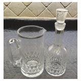 Crystal Decanter With Matching Pitcher