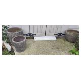 Heavy Sandstone Planters X3