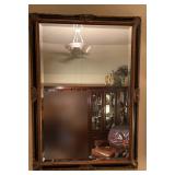 Large Gold & Black Framed Bevel Mirror