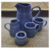 Longaberger Ceramic Pitcher And Coffe Set