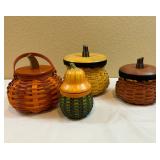 Longaberger Pumpkin Baskets With Lids