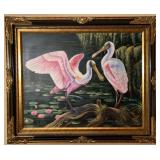 Spoonbills Painting By O Hopkins